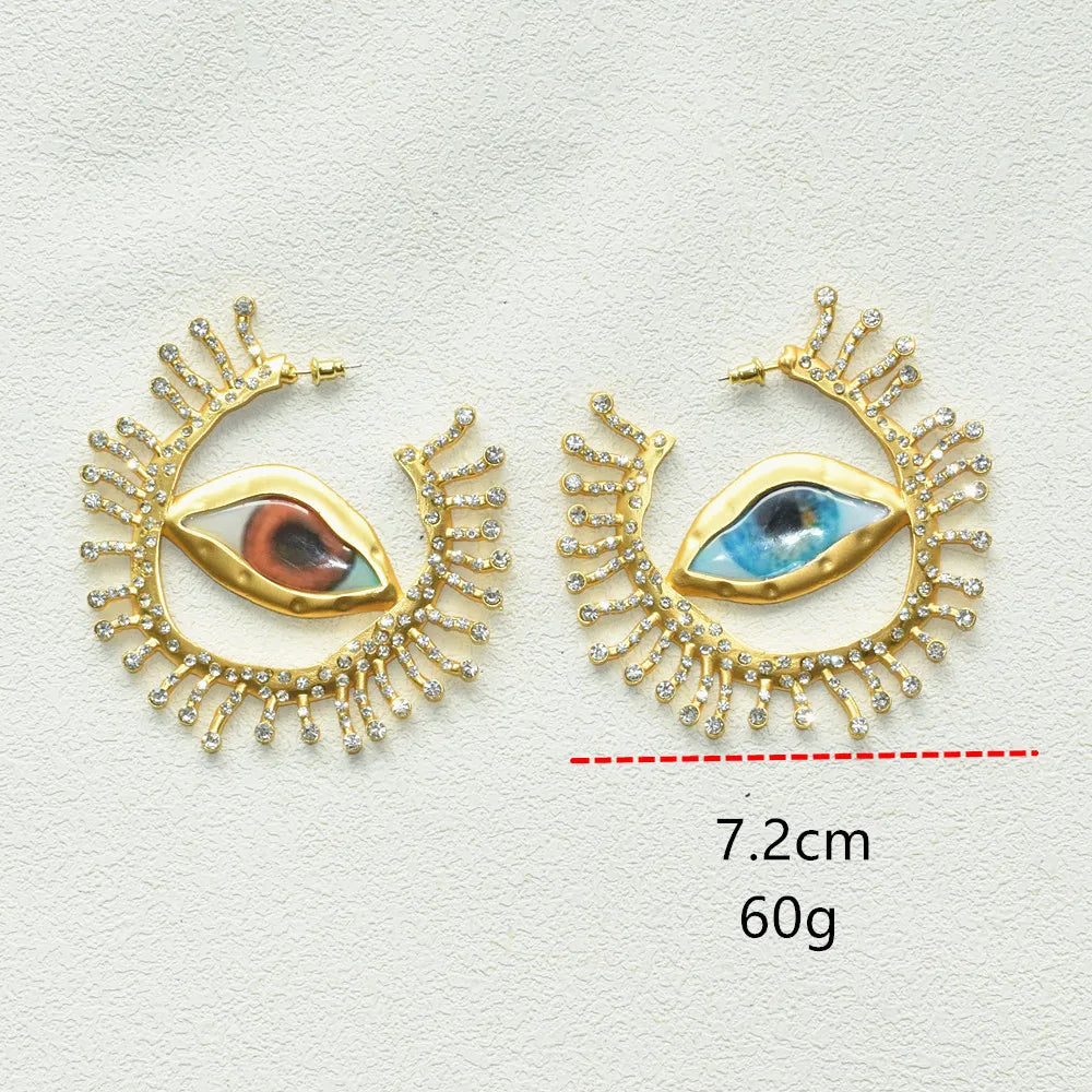 Baroque Style Vintage Resin Big Eyes Dangle Earrings For Women Jewelry New Arrival Fashion Exaggerated Lady Ears' Accessories