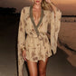 Sequins Patchwork Dress Woman Autumn Trend Floral Print Low-Neck Batwing Sleeve Street Ruched Elegant Mini Bodycon