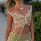 Women's Butterfly Shape Sequin Crochet Crop Top Sexy Off Shoulder Backless Tie Up Knit Top Y2K Rave Festival Outfit