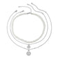 Vintage Goth Imitation-Pearl Coin Pendant Choker Necklace for Men Fashion Statement Punk Snake Chain Grunge Jewelry Steampunk