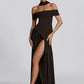Off-shoulder Backless Sexy Maxi Dress Women Fashion Strapless Sleeveless Pleated Thigh High Split Club Party Long Dress
