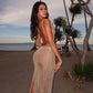 See Through Open Back Split Long Dresses Summer Woman Glitter Beach Dress Elegant Sexy Vacation Outfits