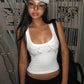 Crystal Star Ribbed Tank Top Y2k Fashion Summer Clothes 2026 White Black Sleeveless Crop Tops Women