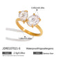18K Gold Plated Stainless Steel Geometric Fashion Ring Waterproof Anti Allergic colorfast Fashion Jewelry Unisex 2024