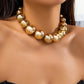 Exaggerated Acrylic CCB Big Ball Bead Chain Necklace for Women Punk Chunky Heavy Gold Color Short Choker Party Jewelry Steampunk