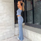 Two Piece Set Sleeveless Crop Top and Long Skirt Sets Elegant Sexy Vacation Outfits for Women Summer 2024