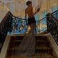 Leopard Print Elegant Party Dresses Sexy Open Back Sheer Ruffled Mesh Maxi Dress Fashion 2026 Woman