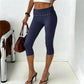 Low Rise Fold Over Studded Detail Skinny Pants Women Eyelet Waistband Capri Leggings Y2K Aesthetic Punk Streetwear