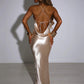 Elegant Satin Backless Maxi Dress For Women Gown Summer Spaghetti Strap Sleeveless Night Club Party Long Dress Vestido