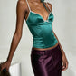 Shape Waist Bow Decoration Camisole Tops Woman Summer Line Patchwork Low-Neck Backless High Street Sexy Fashion Tank Tops