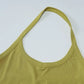 Solid Color Ribbed Knitted Tanks & Camis Low Cut Backless Halter Tops for Woman Basic Summer Crop Top
