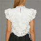 Women Lace Trim Tank Tops Patchwork Mock Neck Side Tie-up Sleeveless Layered Shirts Stylish Summer Streetwear