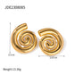 Exquisite Stainless Steel Spiral Hoop Earrings Unusual Anti Allergic Waterproof Metal Gold Color Jewelry Party Gift