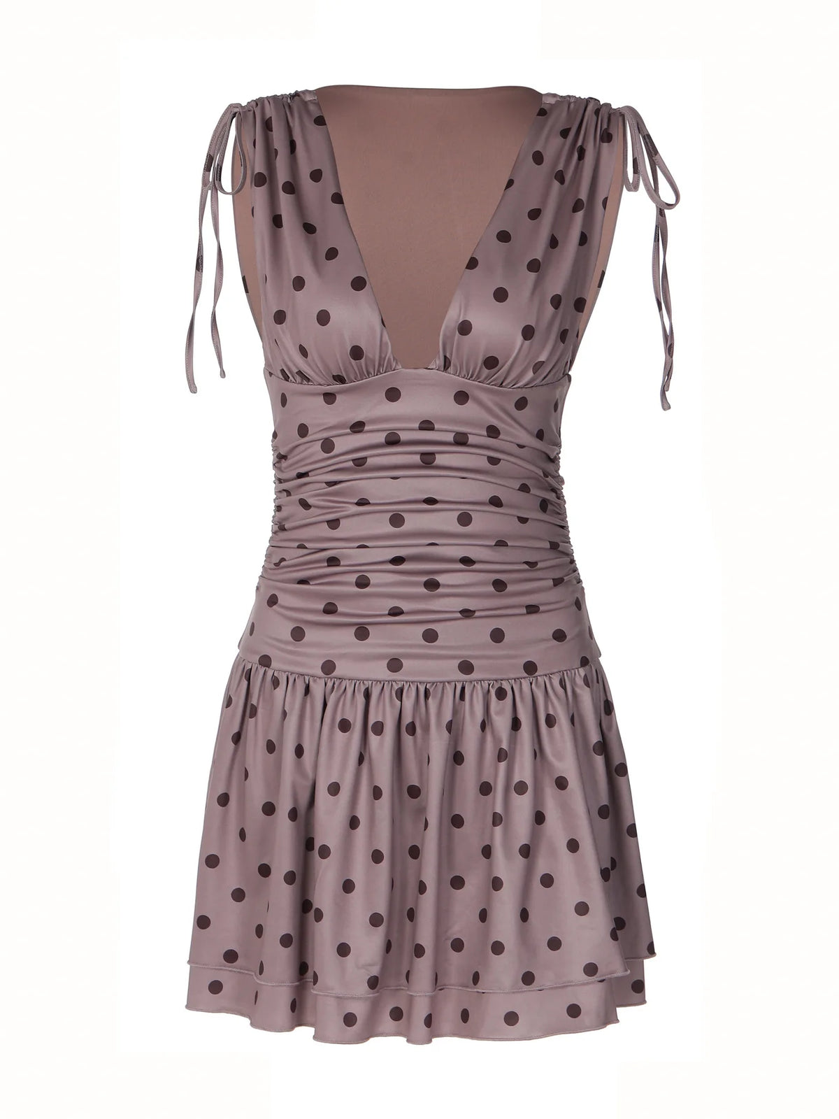 Polka Dot Halterneck Frill Mini Dress Woman Clothing Sexy Summer Dresses 2026