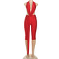 Sexy Women Bodycon Jumpsuit Solid Color Sleeveless Deep V Halter Neck Backless Bodysuit Midnight Activity Slim Playsuits