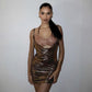 Sequins Splicing Fake Two Piece Backless Mini Dress Birthday Sexy Party Dresses Women Club Outfits