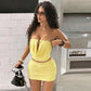Sexy 2 Pieces Set for Woman Skirt and Top Summer Rave Outfits Festival Woman Club Wear Coord Set