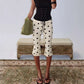 Women Y2K Polka Dot Print High Waist Cropped Pants Slim Fit Bodycon Capri Trousers Retro Streetwear Casual Daily Outfit