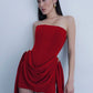 Red Party Dresses Birthday Strapless Corset Mini Dress Sexy Outfits Women Luxury