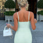 Spaghetti Strap Bandage Mini Dresses Summer Outfits Mint Green Black Sexy Fitted Dress for Woman Club Wear