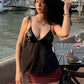 Street Camisole Tops Woman Sexy See Through Summer Trend Sequins Patchwork Low-Neck Backless Oversize Style Classic Vests