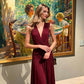 Elegant Ruched Sleeveless Deep V Neck Maxi Dress Birthday Party Dresses for Woman Clothing 2026