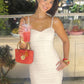 Backless Ruched Elegant Sling Dress Woman Summer Trend Low-Neck Sleeveless Vacation Beach Party Style Chic Mid Bodycon