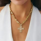 Vintage Irregular CCB Beaded Chain Necklace for Women Collares Goth Cross Jesus Pendant Choker Party Neck Jewelry Men