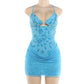 Sequin Mesh Mini Dresses Sexy Club Outfits for Woman Bodycon Dress 2026 Summer Clothing