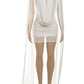 Sexy Ribbon Patchwork Dress Women See Through Swing Collar Sleeveless Coquette Slim Midnight Party Clubwear Bodycon