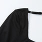 Square Neck Cutout Backless Bodysuits Women Sexy Long Sleeve Tops Black White Tees Trending