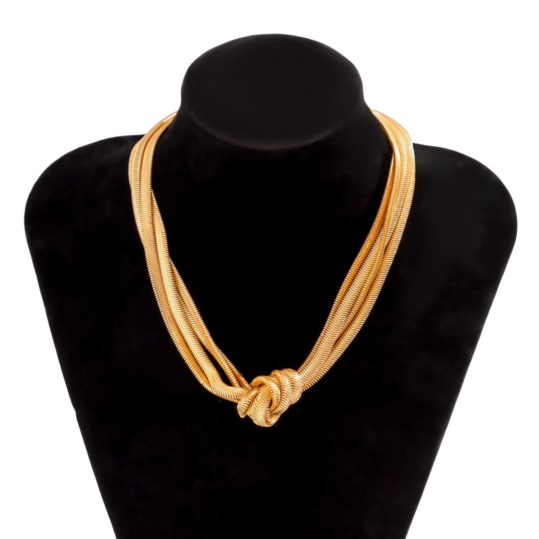 Exaggerated Chunky Twisted Snake Chain Necklace Women Sexy Vintage Clavicle Choker Grunge Neck Jewely Steampunk Bijoux