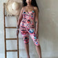Colorful Print Jumpsuits Women Halter Low-Neck Backless Sleeveless Skinny Stretch Wrap Hip Midnight Hiptser Rompers