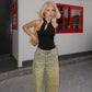 Woman Summer Tops 2025 Hardwear Detail Hollow Stand Collar Sleeveless T-shirt Black White Sexy Tank Top