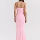 Bow Spaghetti Strap Sexy Maxi Dress For Women Gown Elegant Off-shoulder Sleeveless Backless Evening Club Party Dress