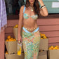 Paisley Print 3 Piece Bikinis Set with Long Skirt Sexy Summer Beach Vacation Outfits Woman Resort Wear