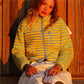 Winter Warm Fleece Jacket Y2K Stylish Striped Zip Up Stand Collar Lapel Neck Long Sleeve Coat Casual Outerwear