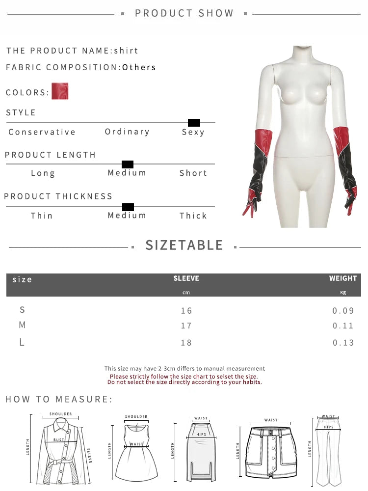 Patchwork Hipster 2Piece Women Faux Leather Long Gloves+Low-Neck Zip Skinny Bodysuits Sexy Music Festival Streetwear