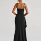 Black Backless Sexy Maxi Dress For Women Gown Spaghetti Strap Sleeveless Thigh High Split Club Evening Long Dress