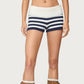 Women Y2k Knit Mini Shorts Striped Foldover Low Waist Elastic Slim Fit Vintage Going Out Micro Bottom Streetwear