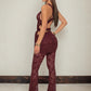 Jacquard Women 2 Piece Set Thin Summer Trend Backless Bandage Cross Tank Tops+Skirts Pants Matching Clubwear Outfits