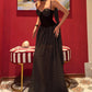 Elegant Party Sling Dress+Scarf Woman Low-Neck Backless Polka Dot Print Sleeveless Mesh Patchwork Hem Ruched Vestidos