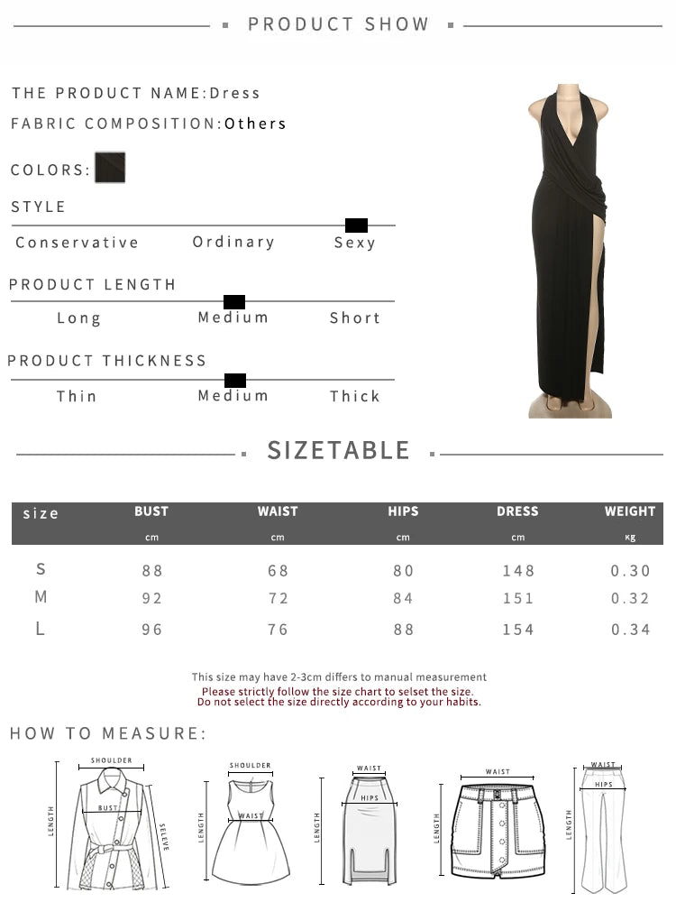 Sexy Backless Long Dress Women Halter Deep V-Neck Sleeveless High Splits Hem New Trend Pool Style Elegant Vestidos