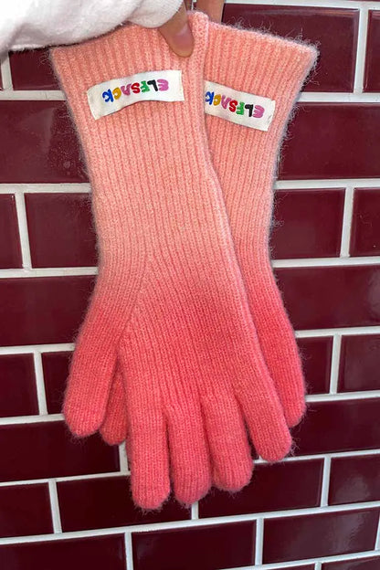 2025 Winter New Arrivals Gradient-colored Rubber-coated Casual Gloves For Woman