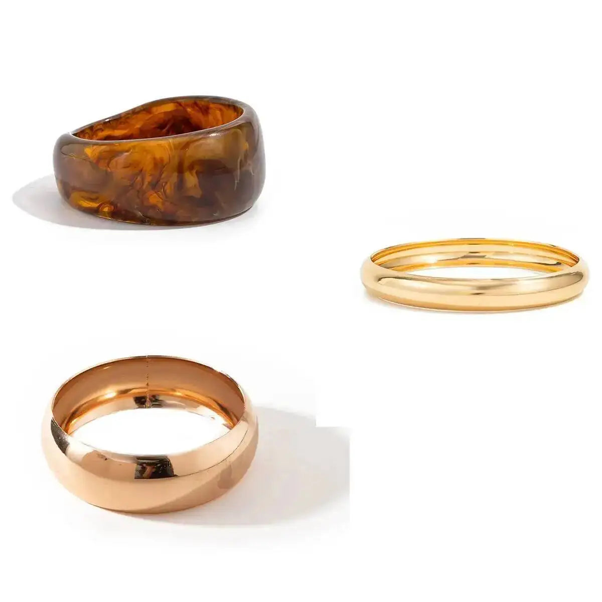 Vintage Stackable Chunky Acrylic Resin Wide Metal Bangle Bracelet Exaggerated Unique Daily Charm Bangle Jewelry Accessory