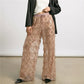 Sheer Mesh Sequin Fringe Wide Leg Pants Drawstring Elastic Waist See Through Beach Cover Up Palazzo Pants Party Clubwear