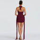 Embellished Cowl Neck Ruched Bodycon Mini Dress for Birthday Party Sexy Evening Dresses Woman 2026