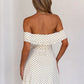 Polka Dot Off-shoulder Sexy Mini Dress Women Elegant White Strapless Backless Sleeveless Club Party Dresses Female