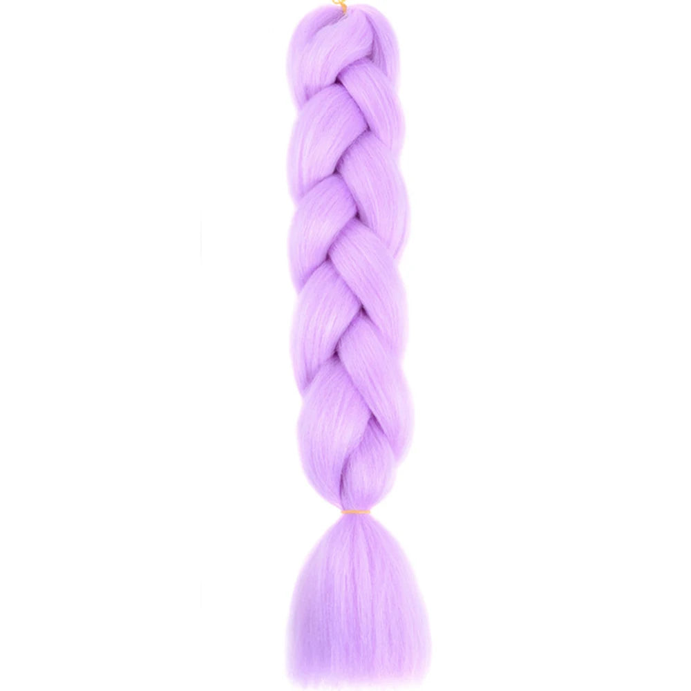 24 Inch Jumbo Box Braids Extensions Synthetic Braiding Hair DIY Hair Braids For Children Pink Purple Yellow Gray