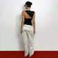 Asymmetric Neck Cut Out Tank Top Streetwear Summer Solid Color Sleeveless Backless Crop Tops Rave Clothing
